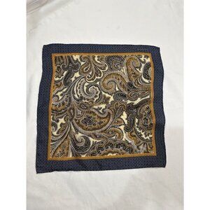 Joseph abboud silk brown paisley pocket square